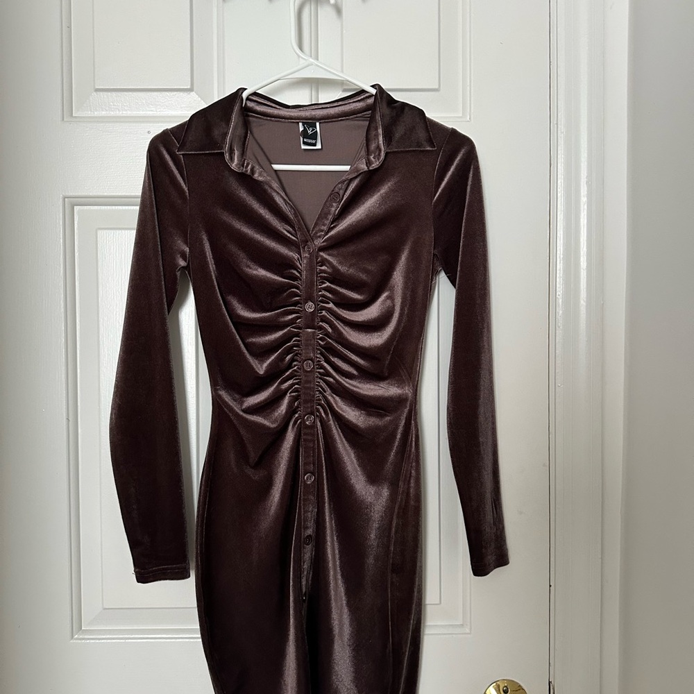Windsor Chocolate Long Sleeve Dress